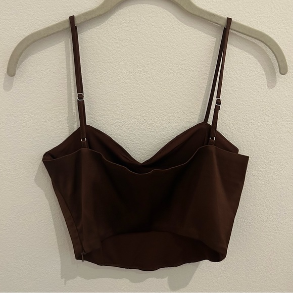 Zara Dark Brown Corset Tank Top - Picture 3 of 7
